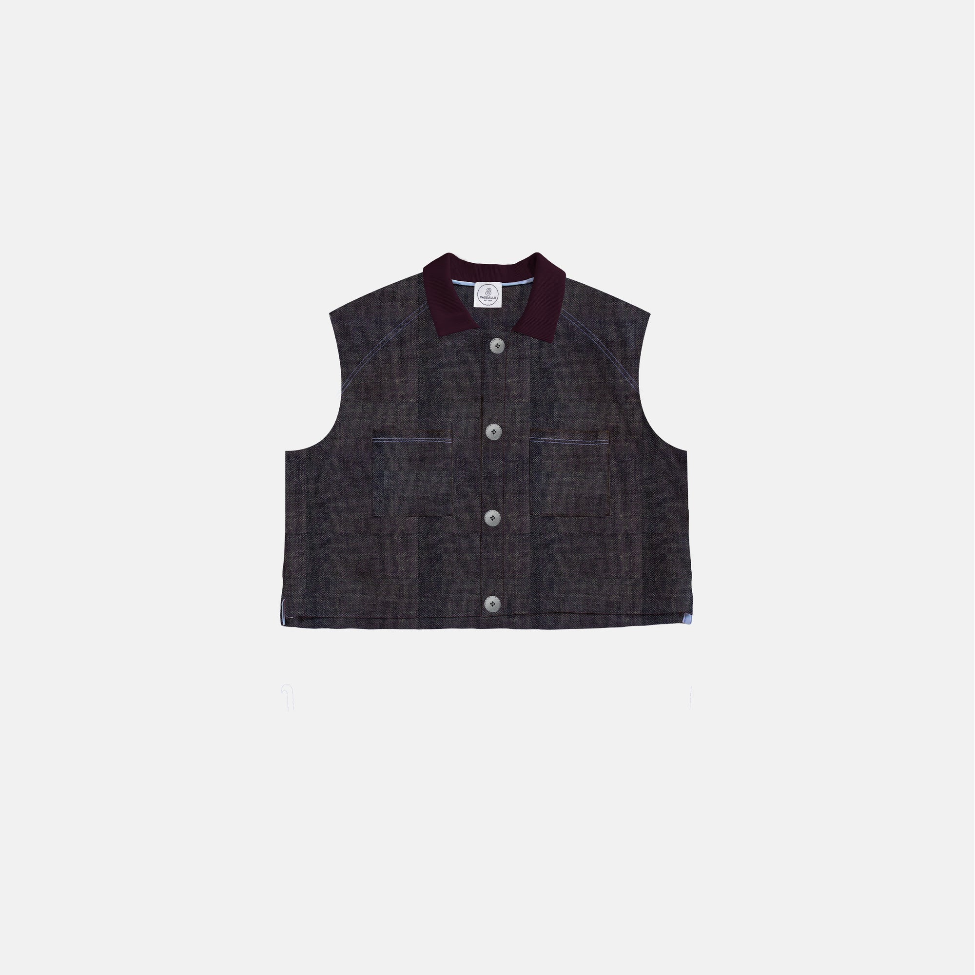 Beyond Chore Vest Cropped - Stretch Denim