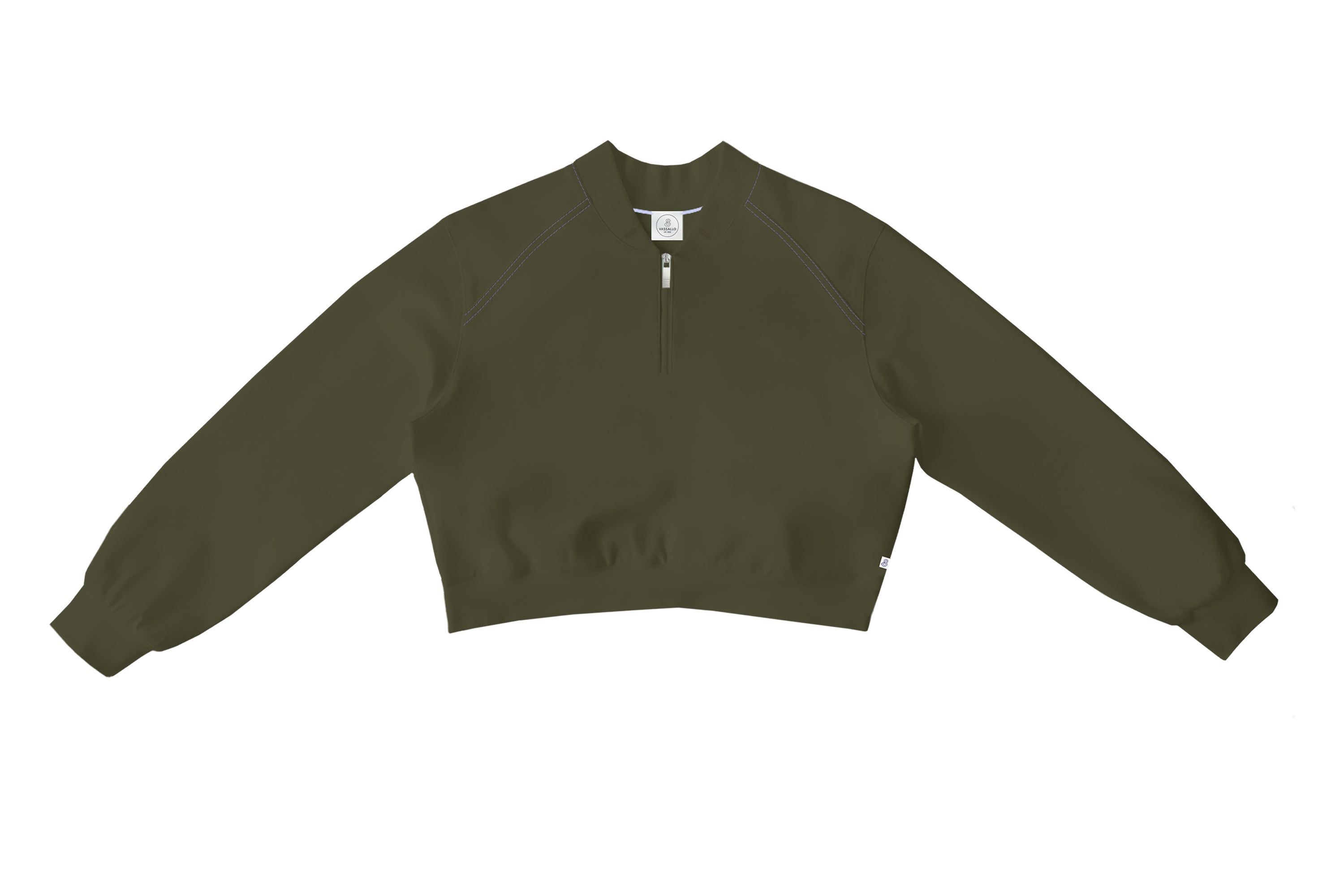 Bomber Pullover Quarter-Zip Cropped