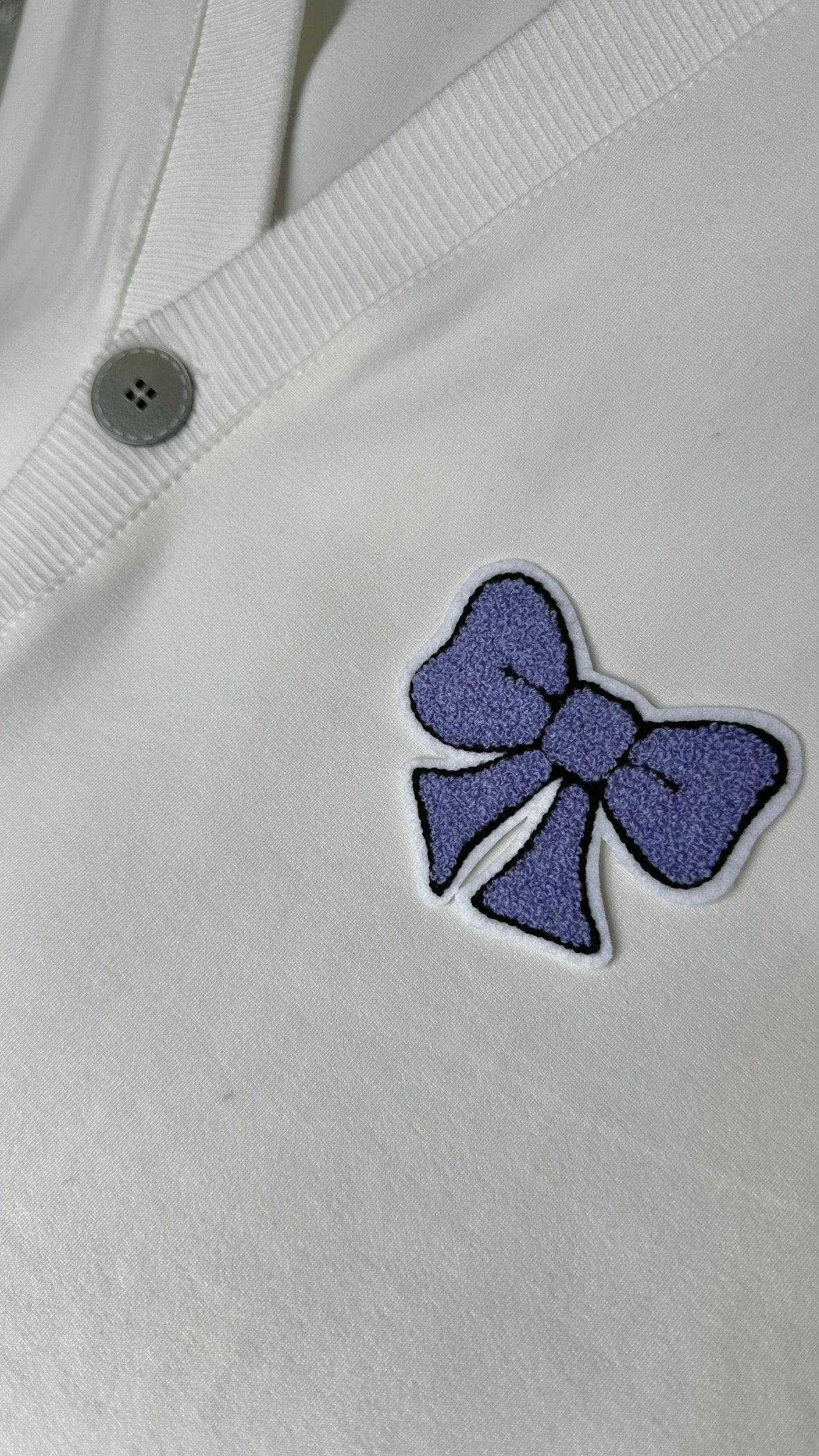 Purple Bow Chenille Varsity Patch