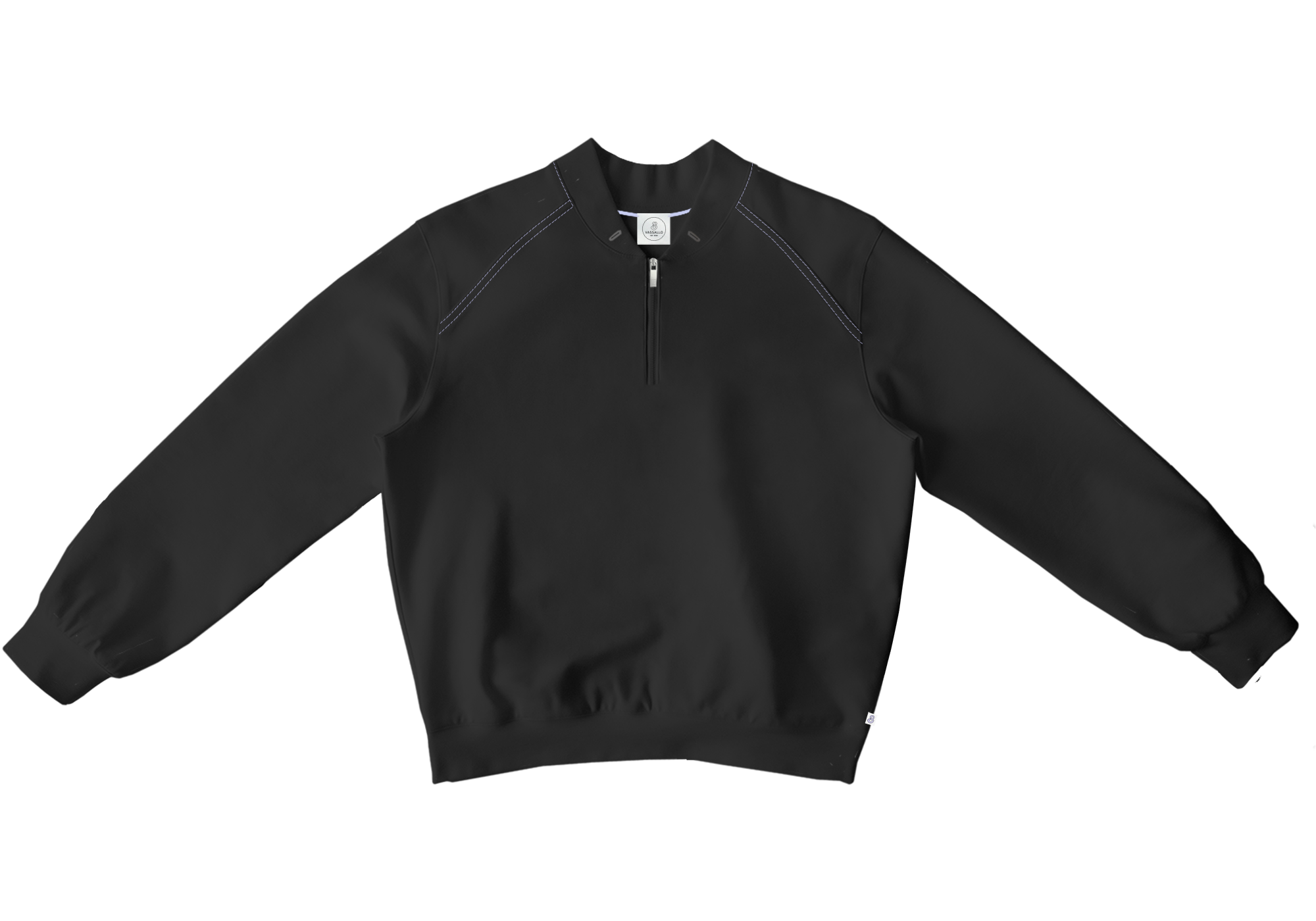 Bomber Pullover Quarter-Zip - Black