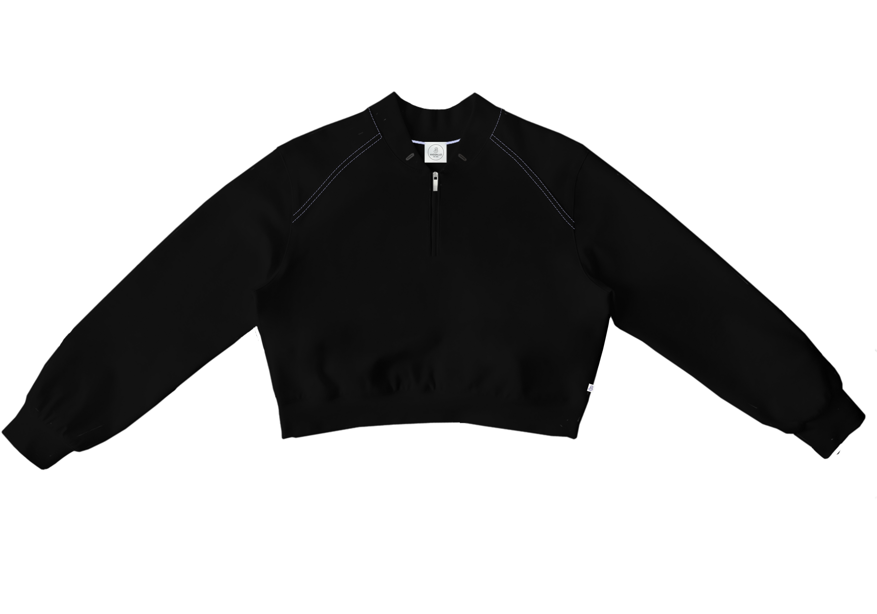 Bomber Pullover Quarter-Zip Cropped